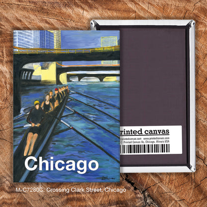 Crossing Clark Street, Chicago, Magnet (7280C)