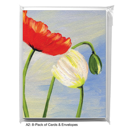 Poppy On Light Blue, Greeting Card (7493AA)