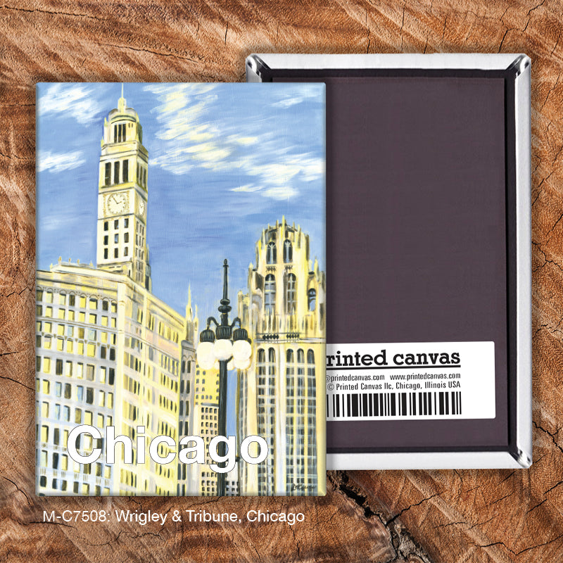 Wrigley and Tribune, Chicago, Magnet (7508)