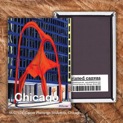 Calder Flamingo Sculpture, Chicago, Magnet (7524)