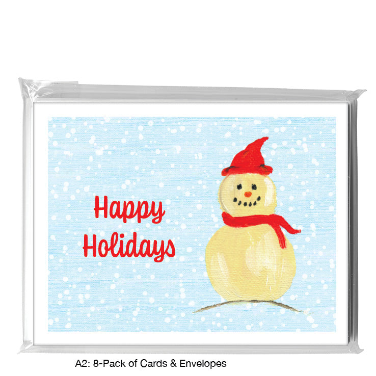 Snowman - Scarf, Greeting Card (7532B)