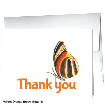 Orange Brown Butterfly, Greeting Card (7676H)