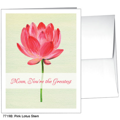 Pink Lotus Stem, Greeting Card (7719B)