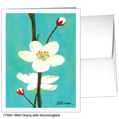 Wild Cherry With Hummingbird, Greeting Card (7758H)