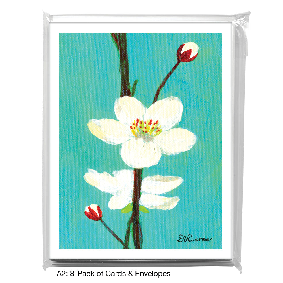 Wild Cherry With Hummingbird, Greeting Card (7758H)