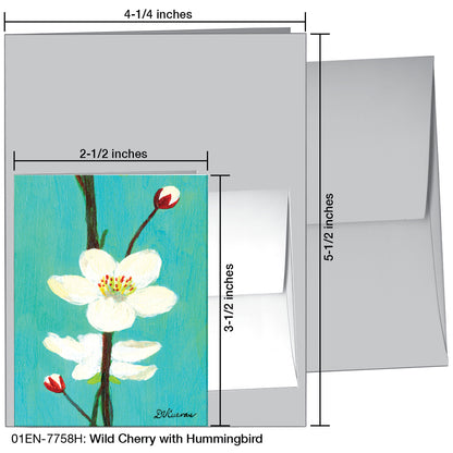 Wild Cherry With Hummingbird, Greeting Card (7758H)