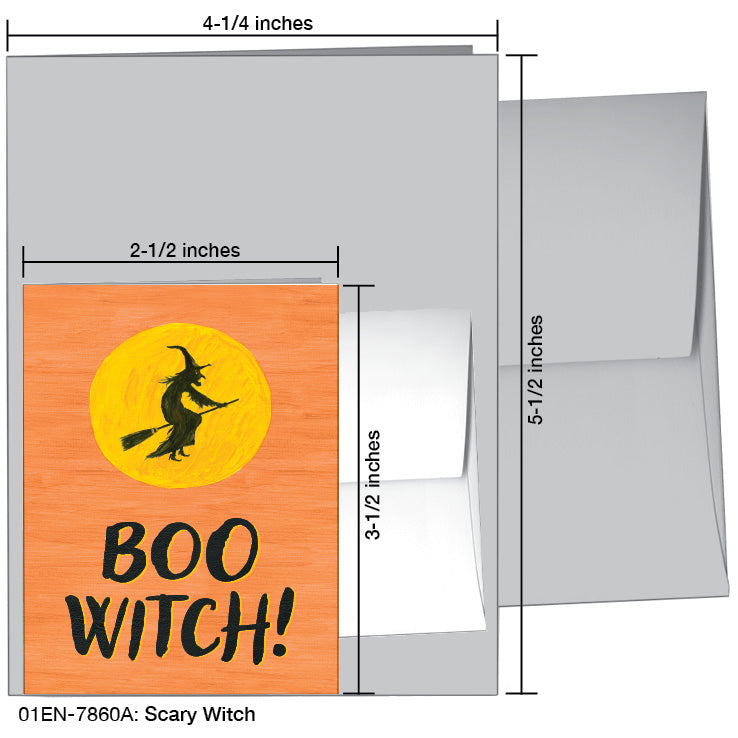 Scary Witch, Greeting Card (7860A)