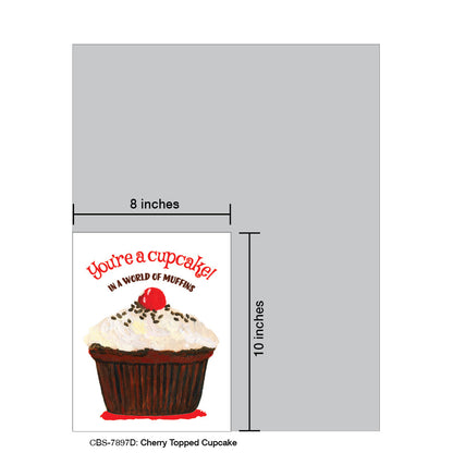 Cherry Topped Cupcake, Card Board (7897D)