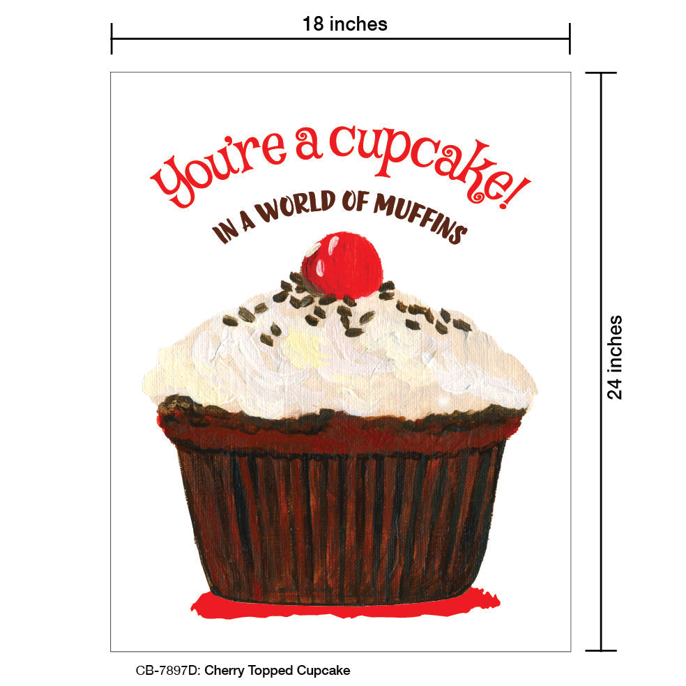 Cherry Topped Cupcake, Card Board (7897D)