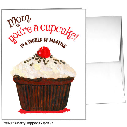 Cherry Topped Cupcake, Greeting Card (7897E)