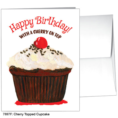 Cherry Topped Cupcake, Greeting Card (7897F)