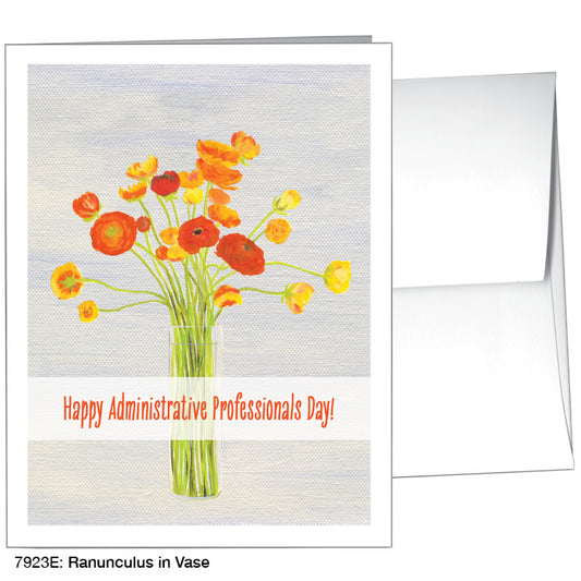 Ranunculus In Vase, Greeting Card (7923E)