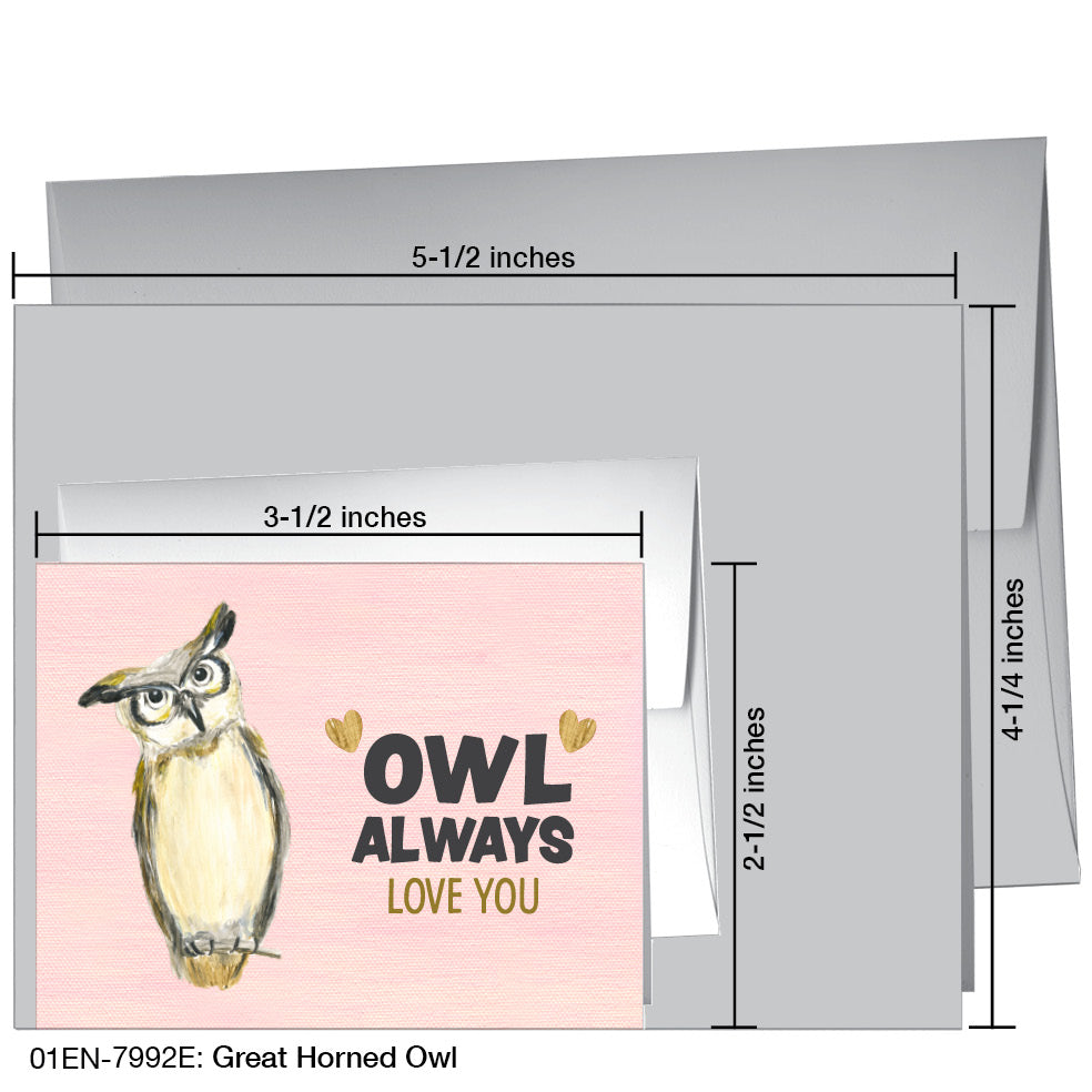 Great Horned Owl, Greeting Card (7992E)