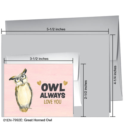 Great Horned Owl, Greeting Card (7992E)