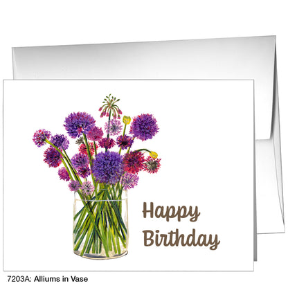 Alliums In Vase, Greeting Card (7203A)