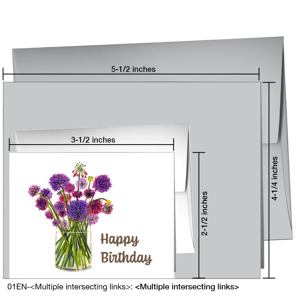 Alliums In Vase, Greeting Card (7203A)