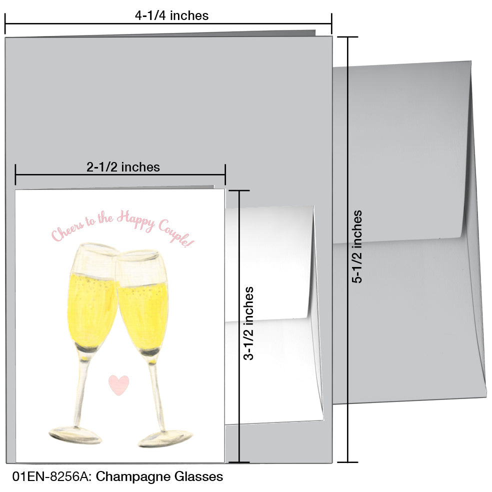 Champagne Glasses, Greeting Card (8256A)