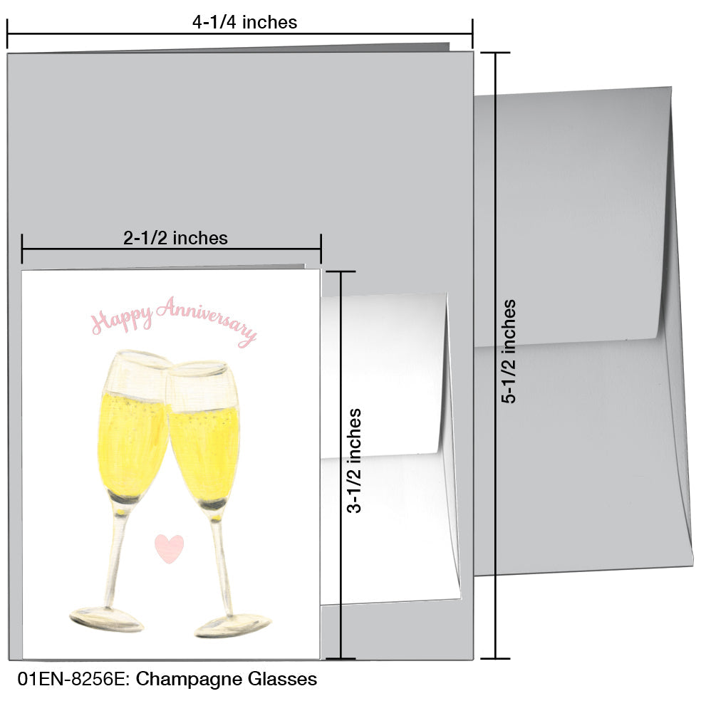 Champagne Glasses, Greeting Card (8256E)