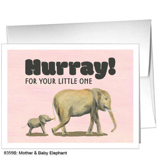 Mother & Baby Elephant, Greeting Card (8359B)