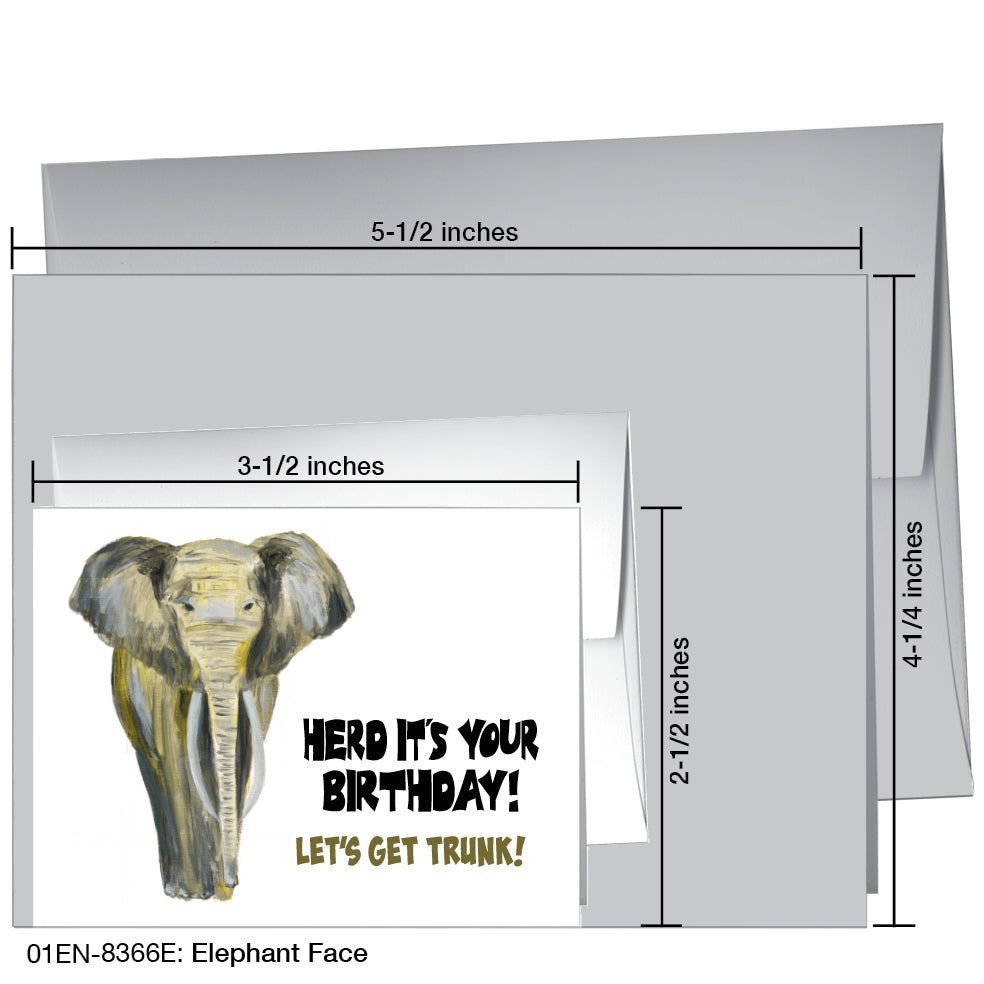 Elephant Face, Greeting Card (8366E)