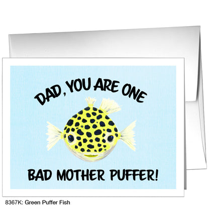 Green Puffer Fish, Greeting Card (8367K)