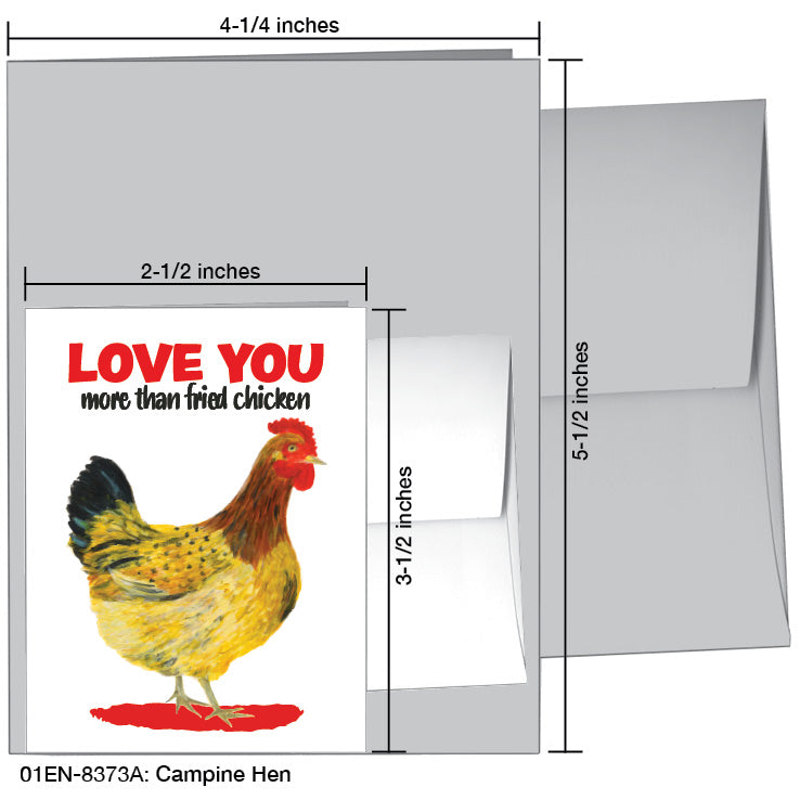 Campine Hen, Greeting Card (8373A)