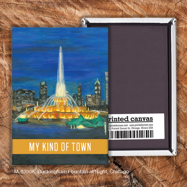 Buckingham Fountain At Night, Chicago, Magnet (8390K)