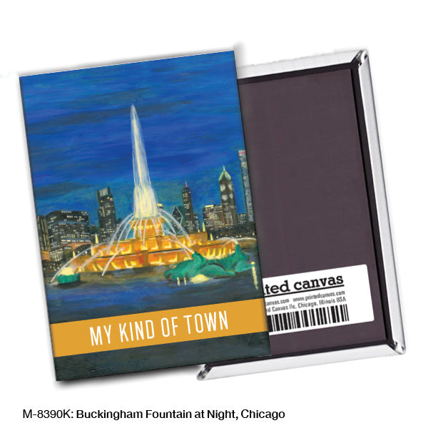 Buckingham Fountain At Night, Chicago, Magnet (8390K)