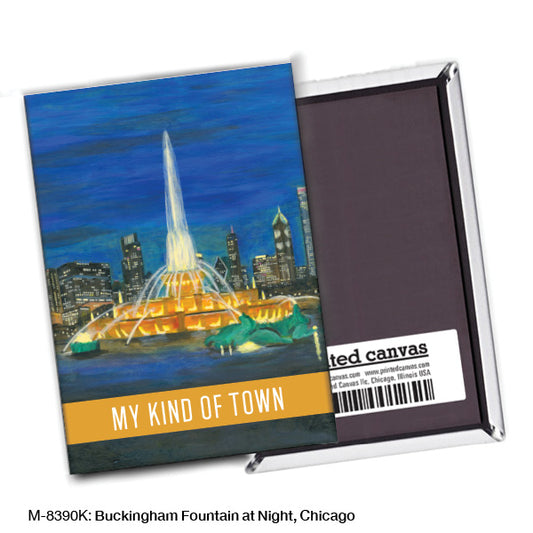 Buckingham Fountain At Night, Chicago, Magnet (8390K)