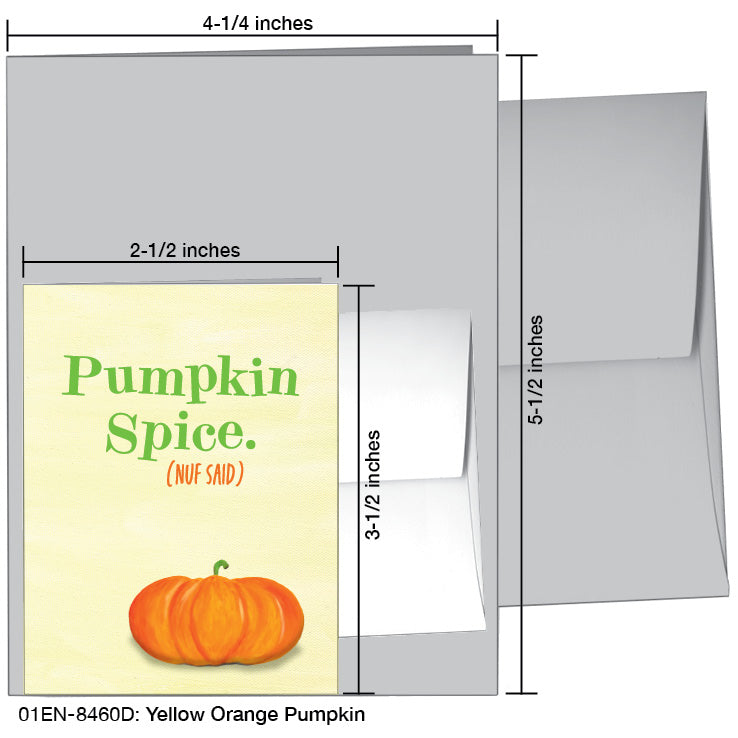 Yellow Orange Pumpkin, Greeting Card (8460D)