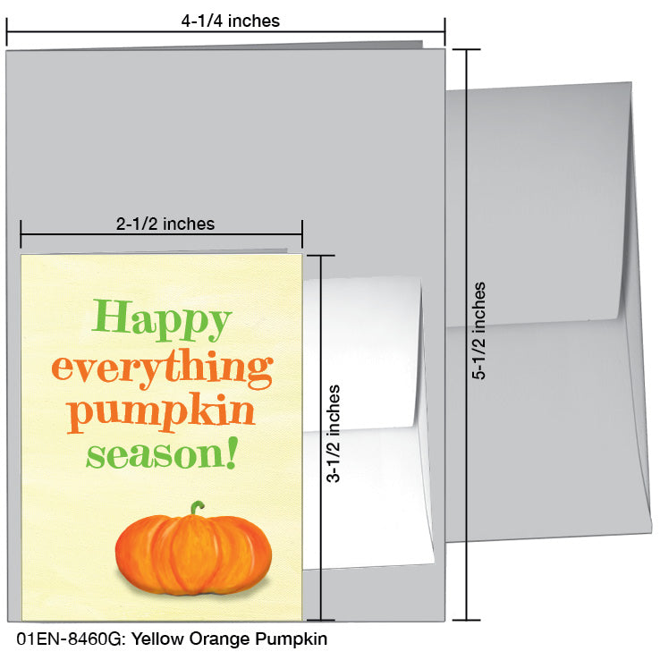 Yellow Orange Pumpkin, Greeting Card (8460G)