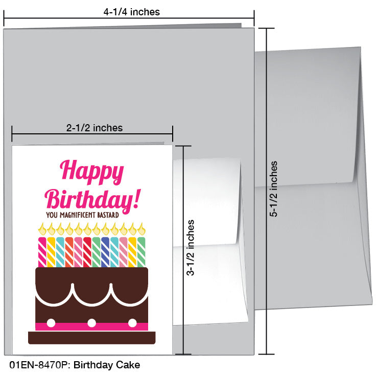 Birthday Cake, Greeting Card (8470P)