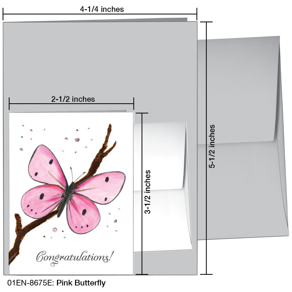 Pink Butterfly, Greeting Card (8675E)