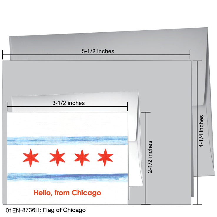 Flag of Chicago, Greeting Card (8736H)