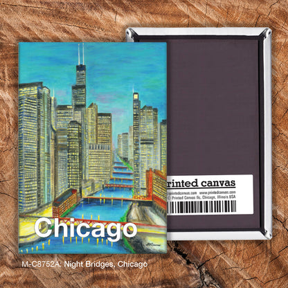 Night Bridges, Chicago, Magnet (8752A)