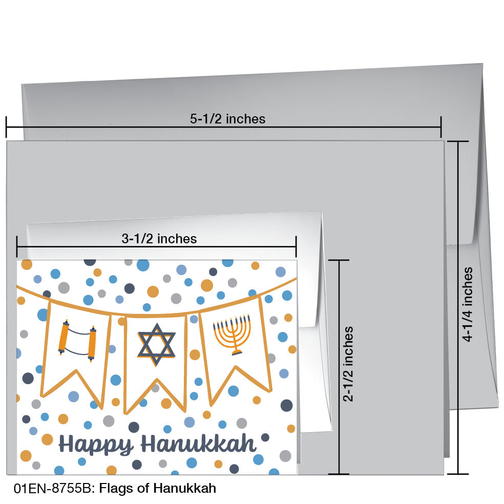 Flags of Hanukkah, Greeting Card (8755B)