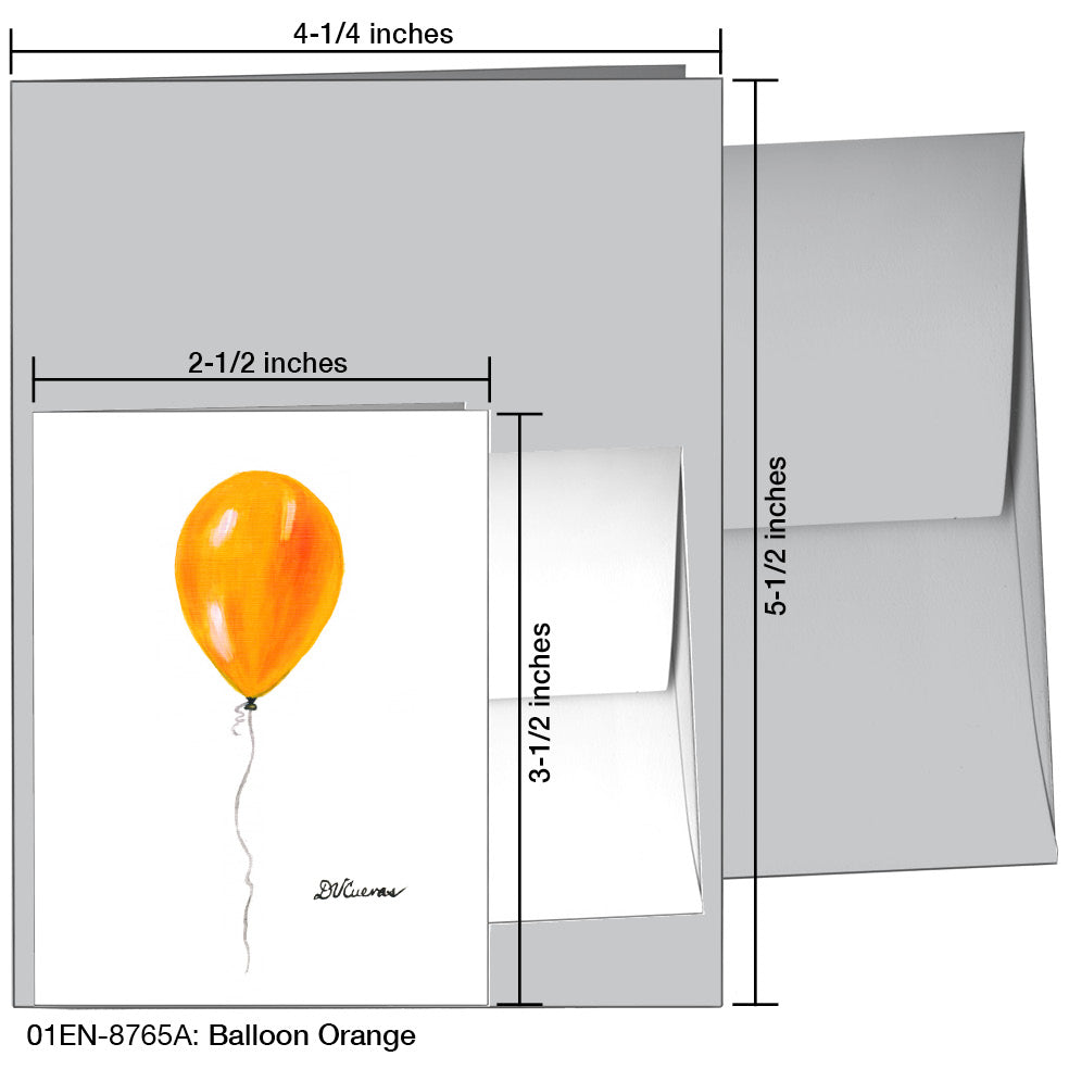 Balloon  Orange, Greeting Card (8765A)