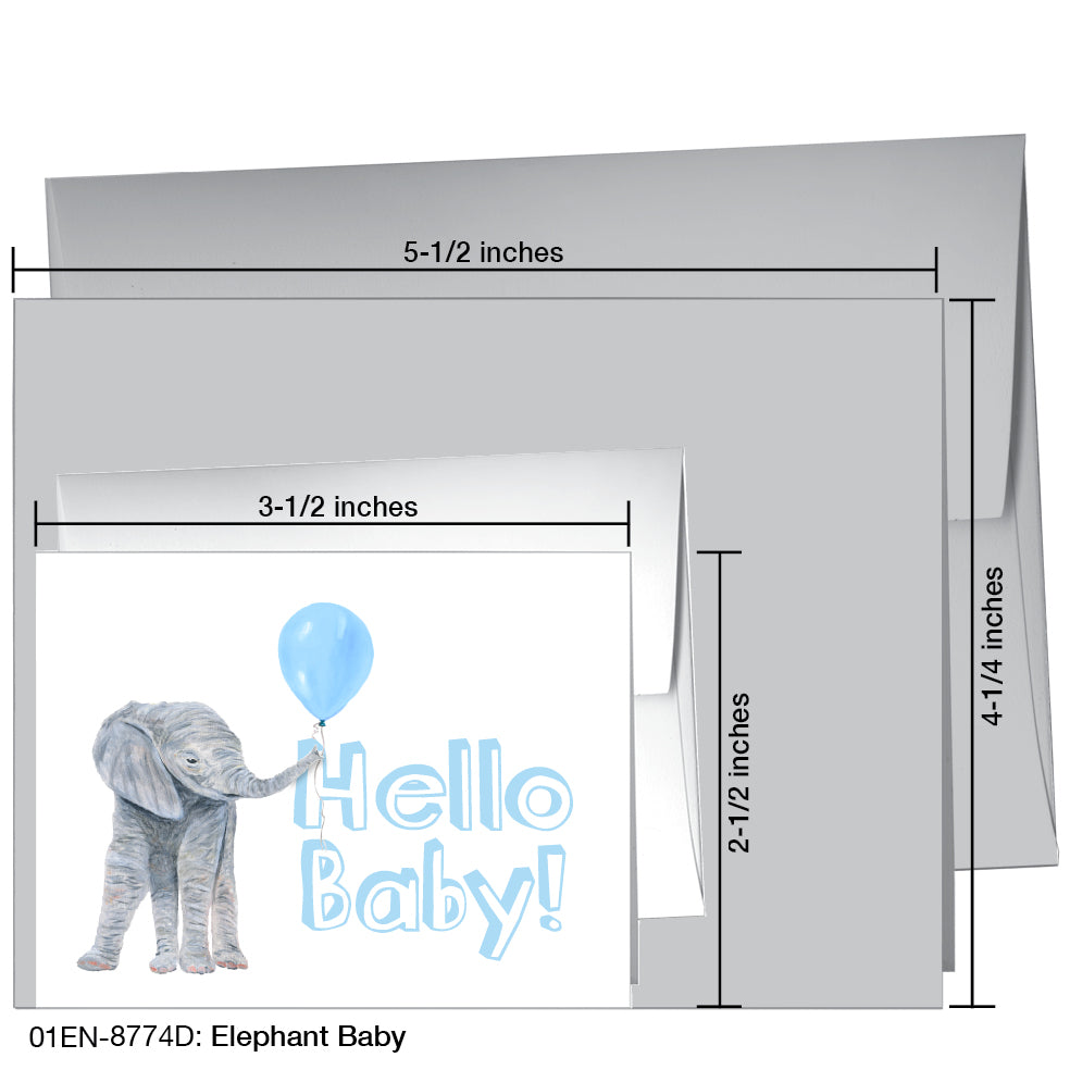 Elephant Baby, Greeting Card (8774D)