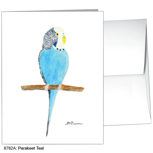 Parakeet Teal, Greeting Card (8782A)