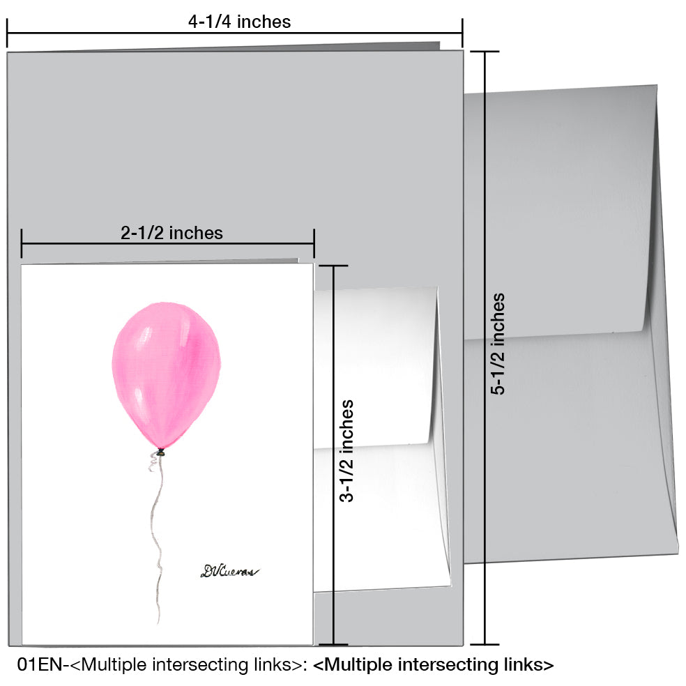 Balloon  Pink, Greeting Card (8797A)