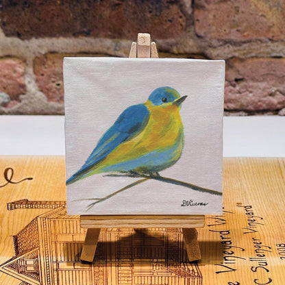 Blue Bird at Rest, Mini Artwork (MA-7699)