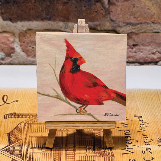 Male Cardinal, Mini Artwork (MA-7866G)