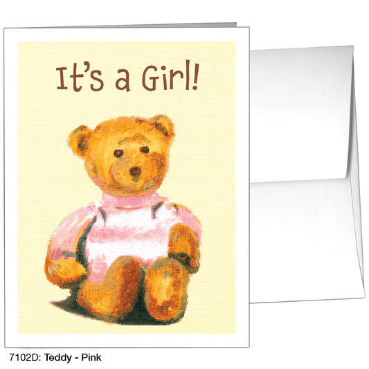 Teddy - Pink, Greeting Card (7102D)