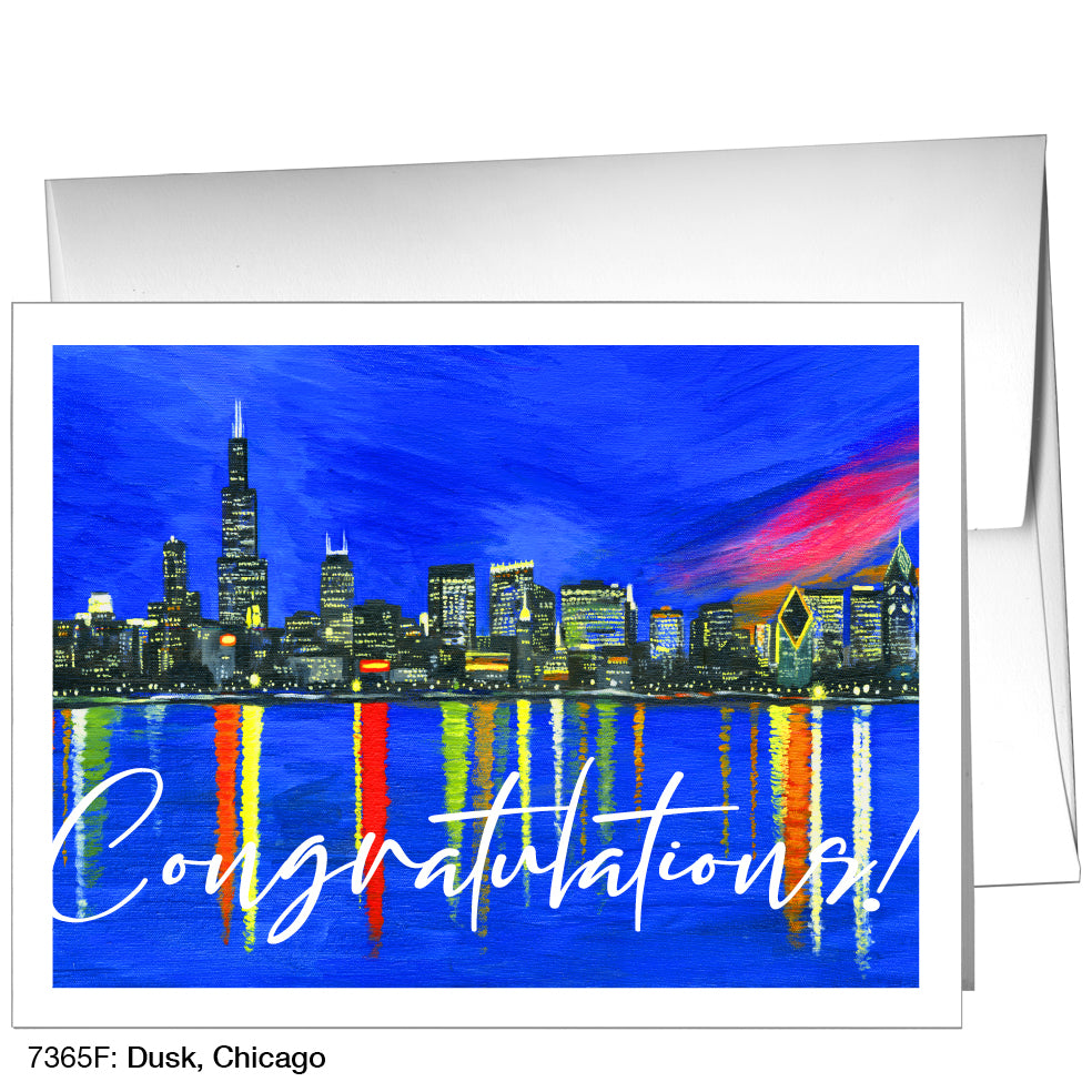 Dusk, Chicago, Greeting Card (7365F)