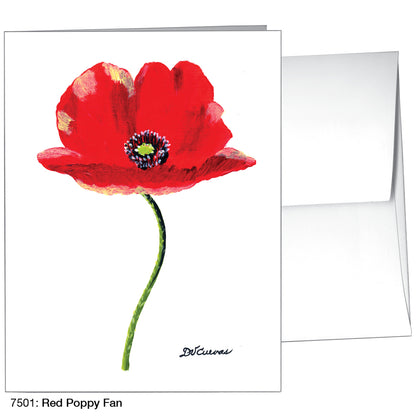 Red Poppy Fan, Greeting Card (7501)