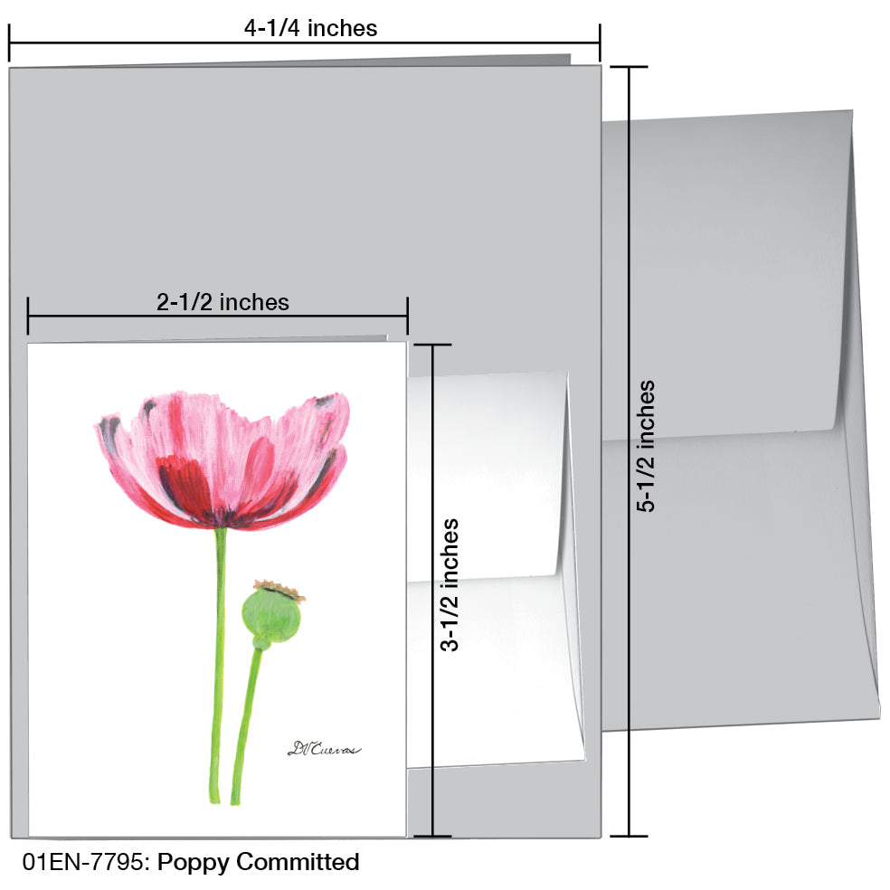 Poppy Committed, Greeting Card (7795)