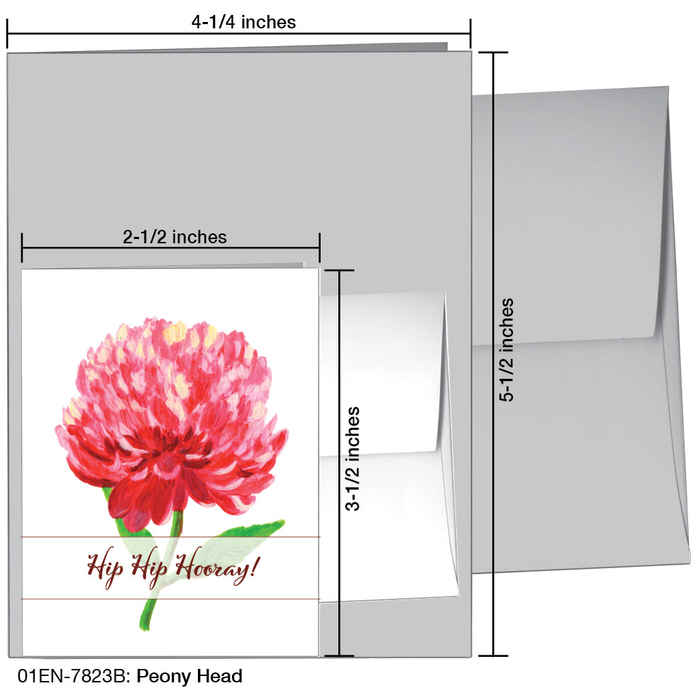 Peony Head, Greeting Card (7823B)