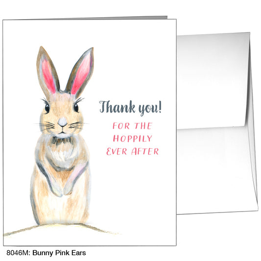 Bunny Pink Ears, Greeting Card (8046M)