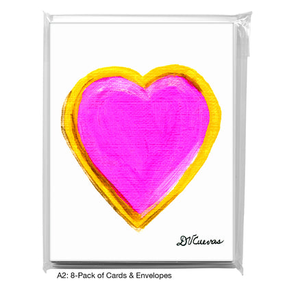 Heart Hot Pink, Greeting Card (8357)