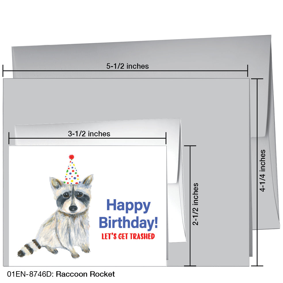 Raccoon Rocket, Greeting Card (8746D)